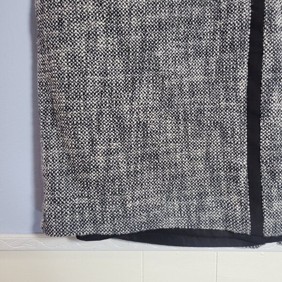 Talbots Size 16 Heathered Black White Zip Up Business Knee Length Tweed Skirt - Picture 5 of 8
